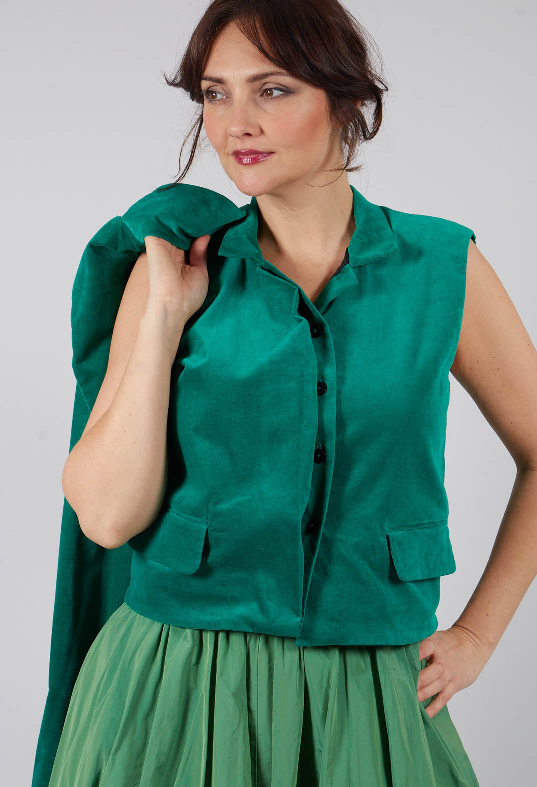Velvet Waistcoat in Green