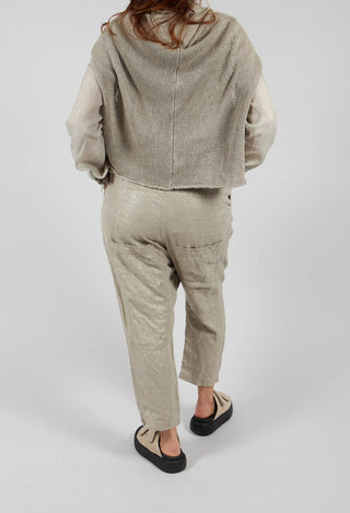 Linen Drop Crotch Trousers in Dust Sparkle