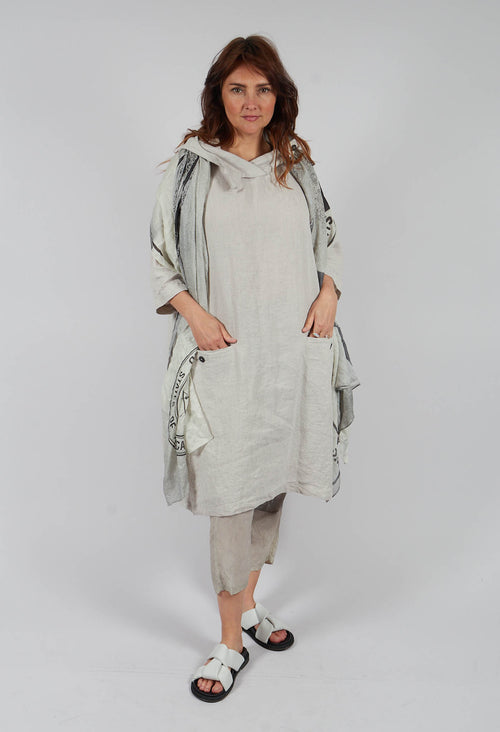 Relaxed Hooded Tunic in Moon Check