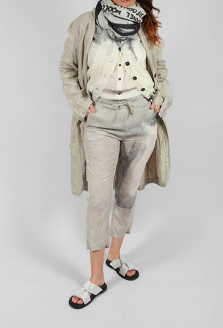 Slim Fit Drawstring Trousers in Moon Pigment