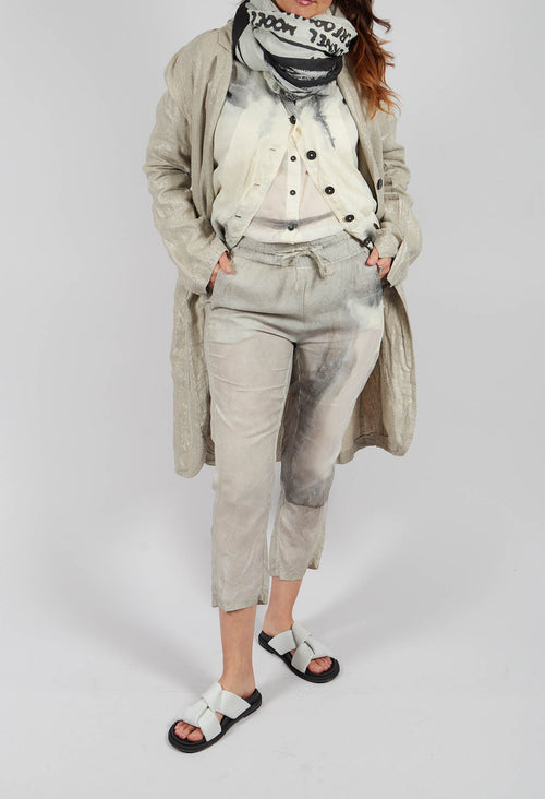 Slim Fit Drawstring Trousers in Moon Pigment