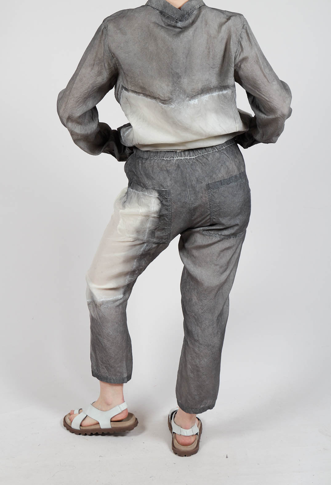 Slim Fit Drawstring Trousers in Asteroid Pigment