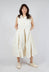 Pleated Sleeveless Midi Dress in Greige