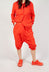 Gathered Hem Cropped Trousers in Mandarine