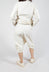 Gathered Hem Cropped Trousers in Greige