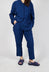 Straight-Leg Trousers with Button-Flap Back Pockets in Ocean