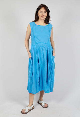 Tulip Dress with Curved Seams in Malibu Pigment