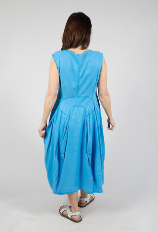 Tulip Dress with Curved Seams in Malibu Pigment