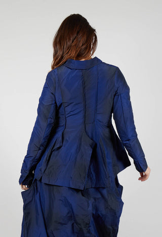 Jacket with Feature Pleats in Black Navy