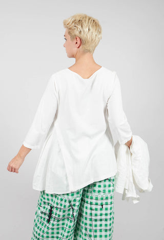 Top with Flared Insert in Offwhite