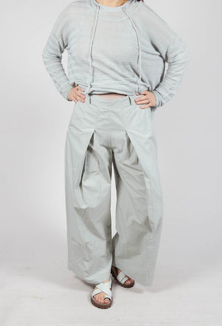Trousers with Oversized Pleats in Grey