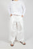 Trousers with Oversized Pleats in Offwhite