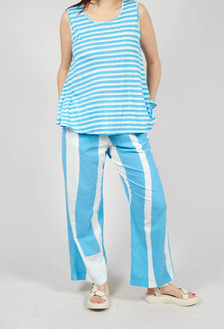 Wide Leg Pull On Trousers in Malibu Print