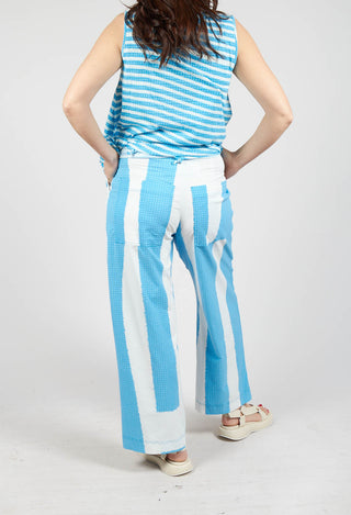 Wide Leg Pull On Trousers in Malibu Print