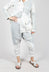 Pull On Drop Crotch Trousers in Grey Print