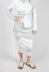 Pull On Curved Hem Pencil Skirt in Grey Print