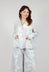 Boxy Linen Jacket in Grey Print