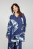 Linen Shirt Dress in Navy Print