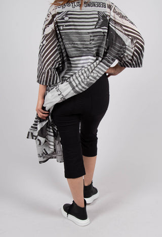 Pull On Pleat Front Trousers in Black