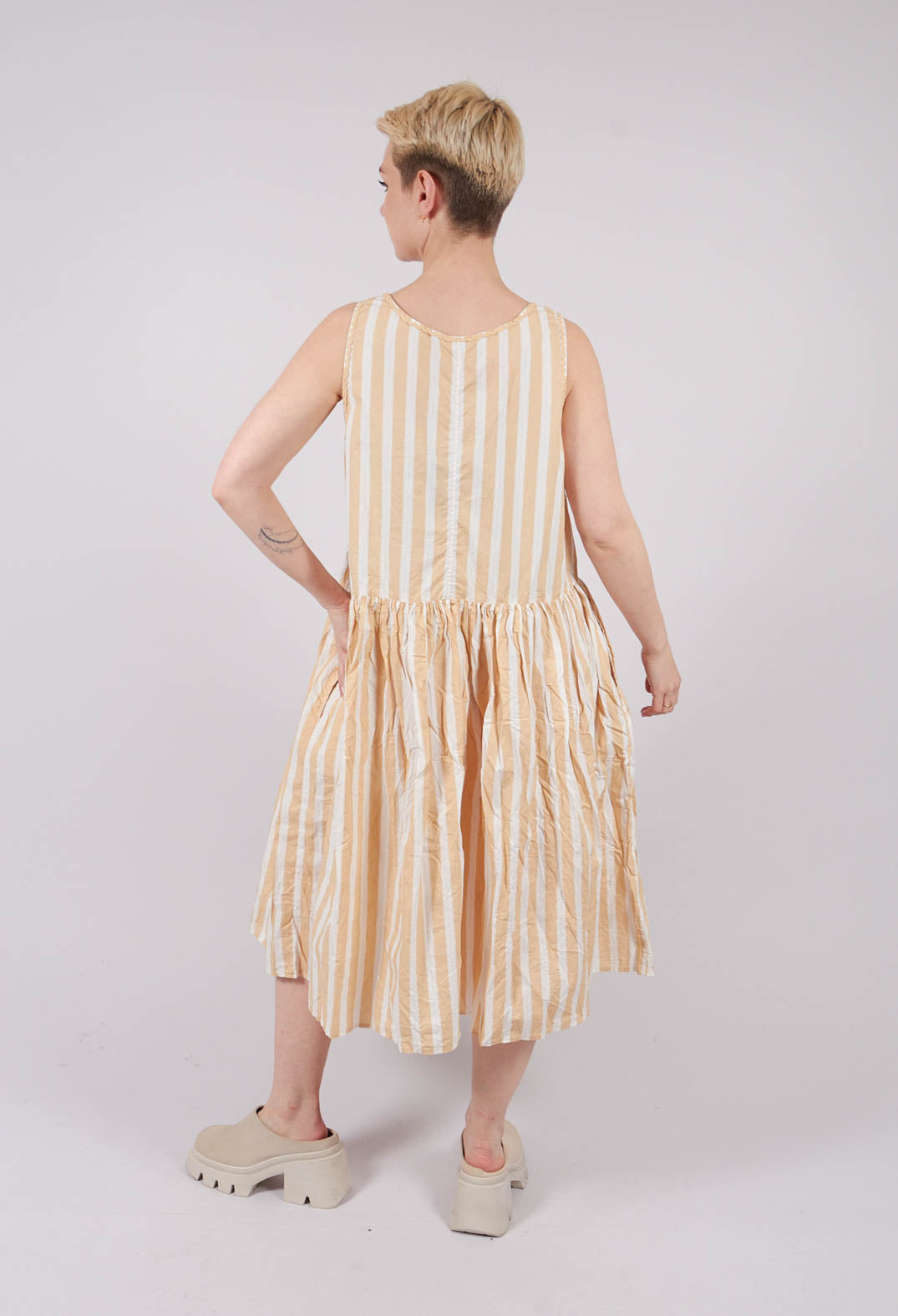Birgitta Dress in Striped Cotton