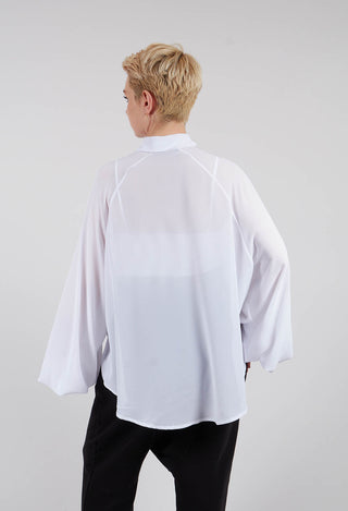 Aysmmetric Shirt in Georgette White
