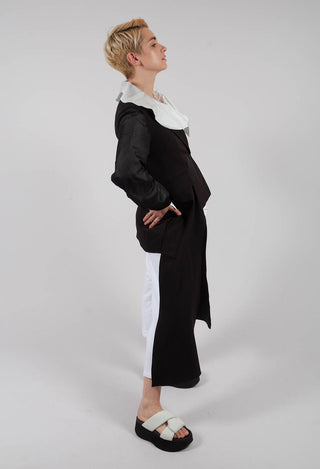 Aysmmetric Jacket with Georgette Lined Nero