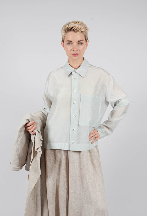 Semi Sheer Shirt in Light Grey