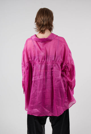 Ruched Shirt in Fuchsia