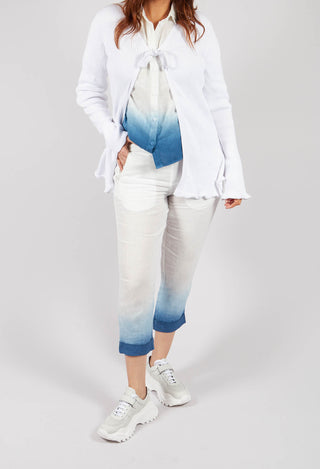 Dip Dyed Geisha Pants in White and Blue