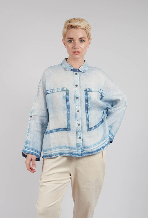 Tege Blouse in Bleach Denin