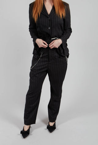 Hyper Trousers in Black Pinstripe