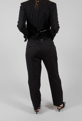 Hyper Trousers in Black Pinstripe
