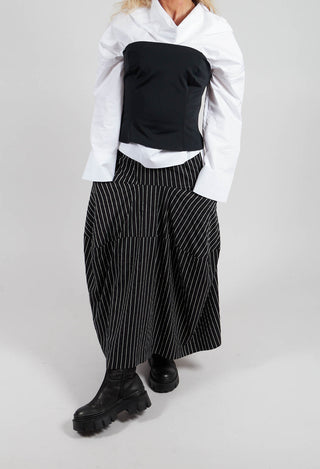 Striped Skirt in Black and White