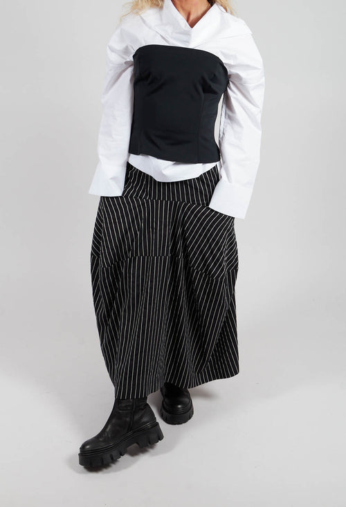 Striped Skirt in Black and White