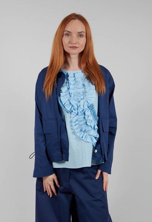 Jacket with Pockets in Azure Blue