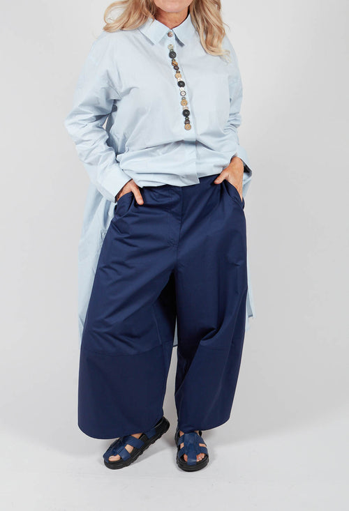 Wide Leg Trouser in Azure Blue