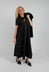 Contrast Stitch Detail Long Dress in Black