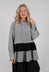 Pleated Hem Shirt in Black and White
