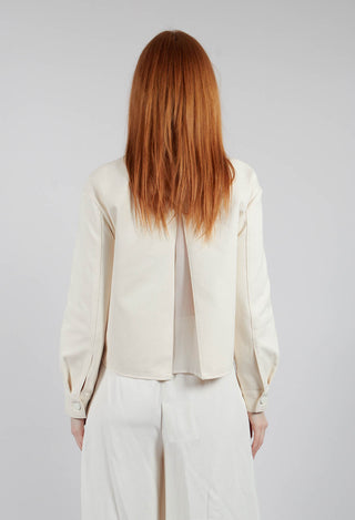 Cotton and Georgette Jacket in Sea Salt