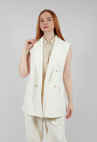 Cotton Canvas Waistcoat in White