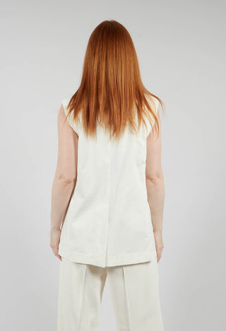 Cotton Canvas Waistcoat in White