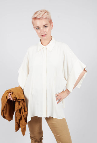 Torre Shirt with Pointed Hem in Sea Salt