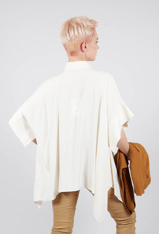 Torre Shirt with Pointed Hem in Sea Salt