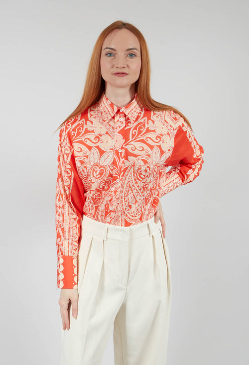 Dafne Printed Shirt in Clementine