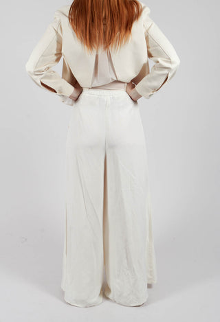 Fedra Flared Trousers in Sea Salt