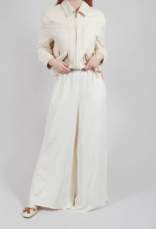 Fedra Flared Trousers in Sea Salt
