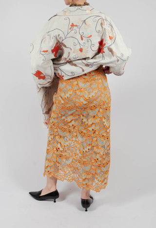 Celia Macrame Tube Skirt in Clementine