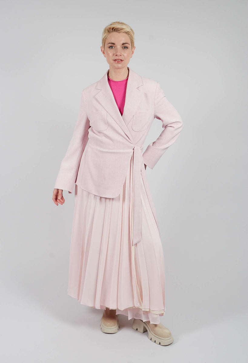 strapless open back dress Long Sleeve One Button Blazer Pleated Dress main image 0