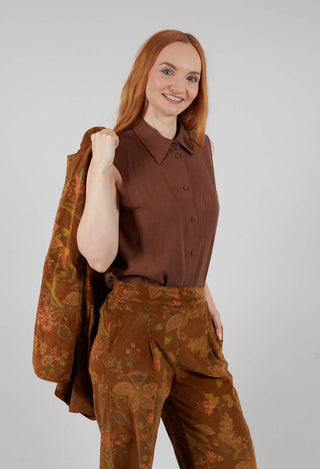 Lyocell Sleeveless Shirt in Sigaro