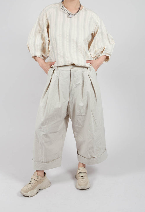 Turnup Trouser in Chalk